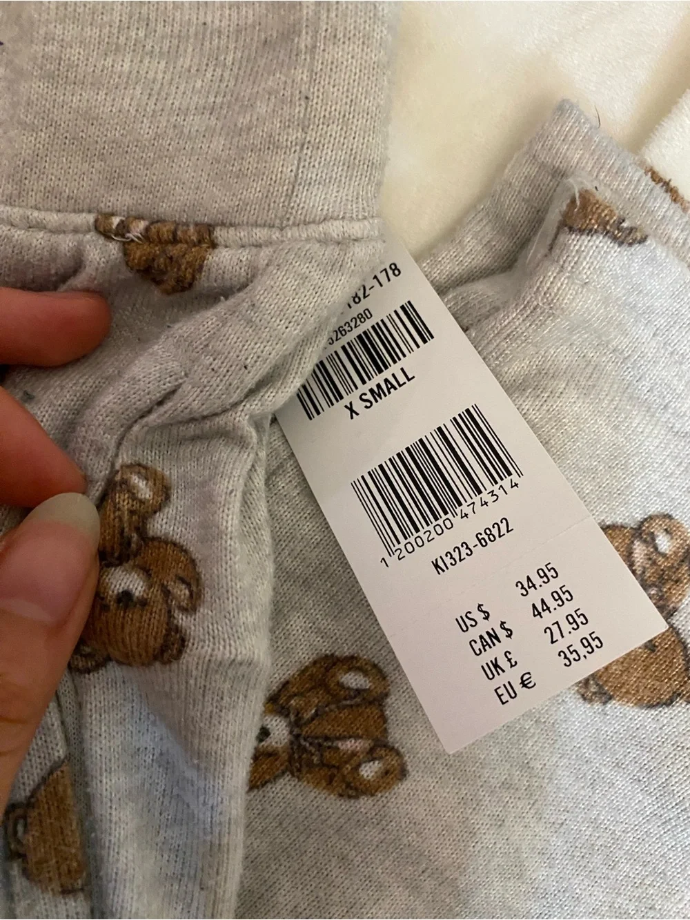 Hollister Gray Teddy Bear Print Pajama Pants